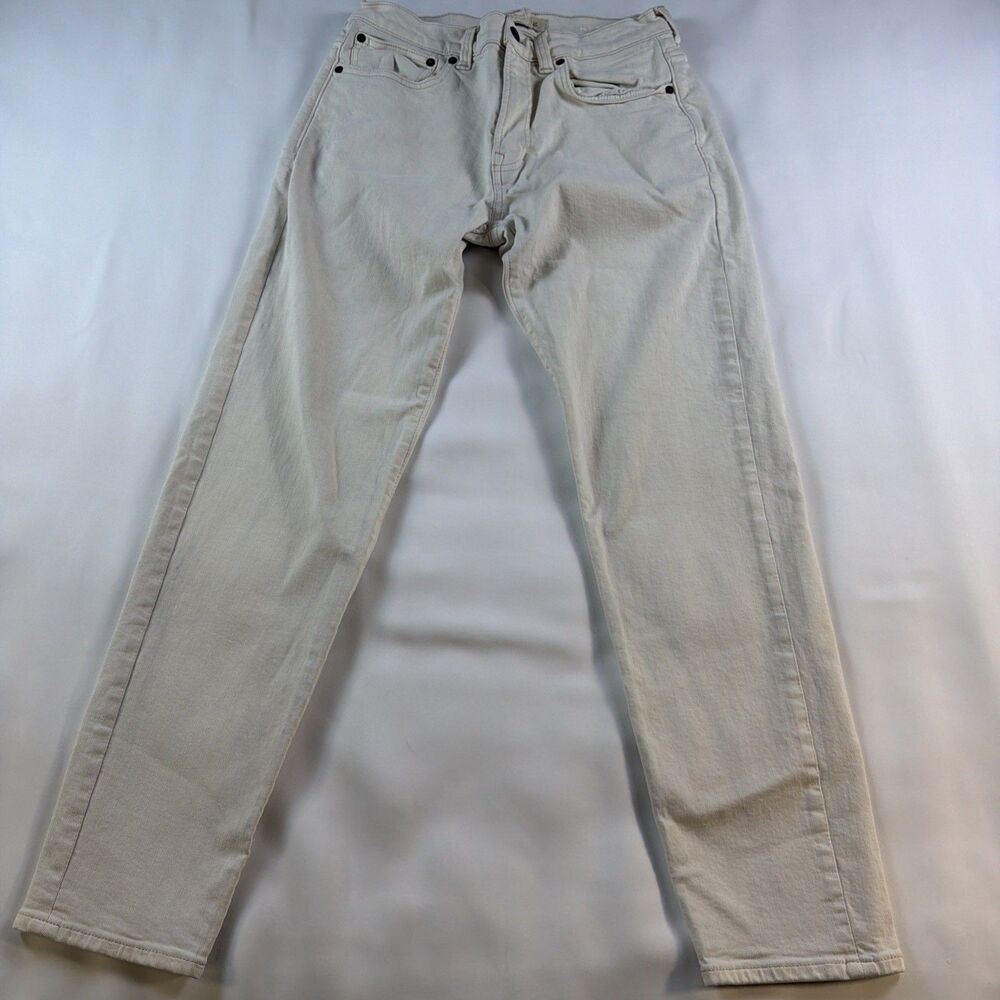Madewell Relaxed Tapered Jeans Men 30x32 Cream Ivory Stretch Summer Casual